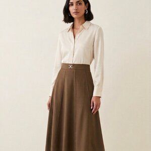 Eccola Women's Skirt Tan Khaki Size S 18Y 31 Inches NWT